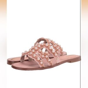 Sam Edelman Bay Classic Beaded Pearl Misty Rose Sandals